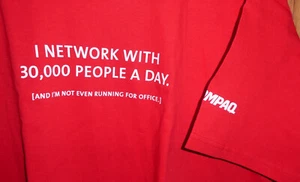 NEW VINTAGE COMPAQ COMPUTER TSHIRT COLLECTIBLE~ XL 100% Cotton ~Network Election - Picture 1 of 3
