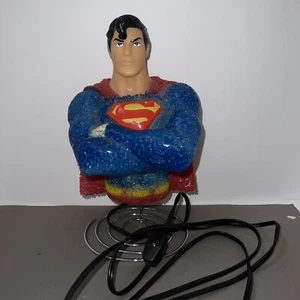 DC COMICS SUPERMAN 9" TALL NIGHT LIGHT POPCORN TEXTURED PLASTIC 3D LAMP WORKS - Picture 1 of 7