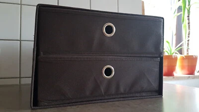 CARRYHOME SchubladenBox 2erRegal MiniKommode Büro Aufbewahrung Textil Metallring - Bild 1 von 4