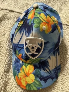 Ariat Hat Cap Snap Back Multi-Color Hawaiian Floral Beach Design - Picture 1 of 3
