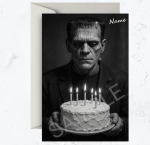 Personalised Frankenstein/Horror/Monster/Zombie Birthday Card - Picture 1 of 2