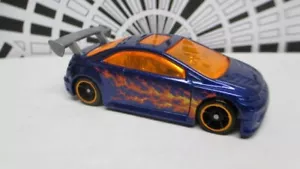lose neuwertig 2012 Hot Wheels #160, Heat Fleet `12 #10 Honda Civic Si blau mit/orange - Bild 1 von 3
