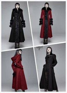 Devil Fashion Women Gothic Hooded Overcoats With Detachable Fluffy Accessories - Picture 1 of 20
