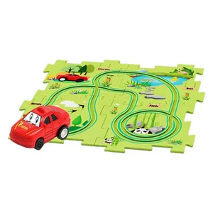 Car Track Puzzle Set Themed Jigsaw Parent-child Interaction Kids Rail Car Green - Picture 1 of 9