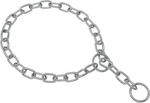 USED-Herm Sprenger Chrome Plated Steel Fur Saver Dog Collar with Medium Link - Picture 1 of 4