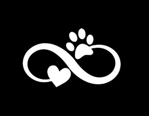 INFINITE DOG HEART 5X3 Vinyl Decal / Sticker / Window Sticker Graphic - Picture 1 of 6