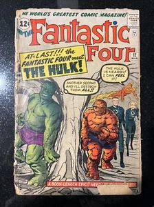 Fantastic Four #12 (Marvel 1963) PR 0.5 - ¡1er encuentro con Hulk! Gran llave🔑 - Imagen 1 de 12
