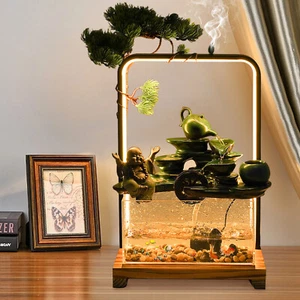 Desktop Water Fountain Indoor Relaxation Desktop Water Fountain Fish Tank Décor - Picture 1 of 24