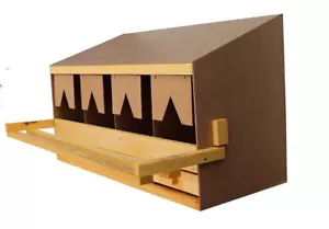 Legenest aus Holz mit 4 Legebuchten OBERTEIL für große Hühnerrassen Schrägdach - Bild 1 von 2