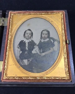 Civil War Era Ambrotype Of Two Young Children - Picture 1 of 9
