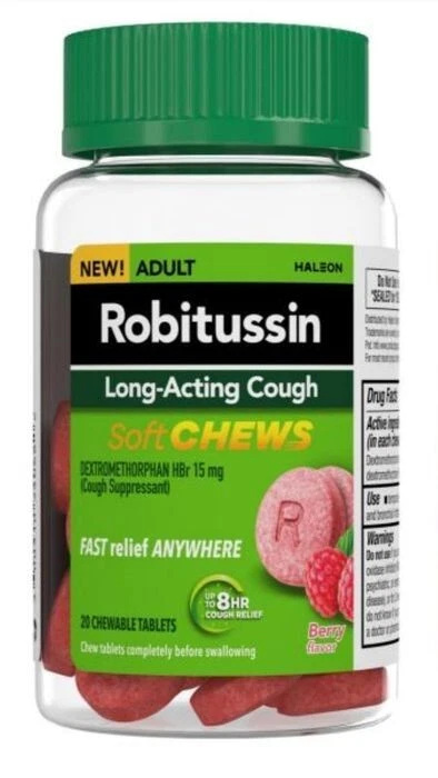 ROBITUSSIN ADULT LA COUGH BERRY CHW 20CT - Imagem 1 de 1