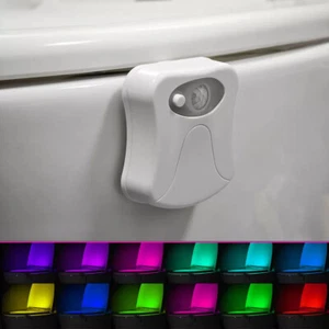 Toilet Light Motion Sensor 16 Colors Changing LED Glow Bowl Inside Toilet 2 Pack - Picture 1 of 15