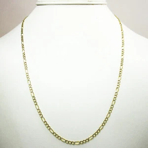 Cadena de eslabones Figaro pavé de 2,5 mm de oro amarillo de 14K de dos tonos 16"- 24" - Imagen 1 de 7