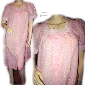 Vintage 60s 70s Leisure Life Sleepwear Nightgown Nightdress Made USA Grannycore - Picture 1 of 10