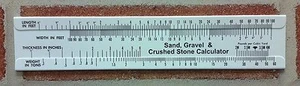Sand, Gravel & Crushed Stone Calculator Slide Ruler Made In USA!!! - Picture 1 of 3