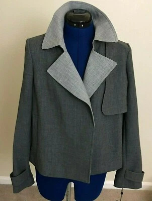 Chaqueta Tommy Hilfiger Mujer Frente Abierto Gris Claro y Oscuro Talla 10 Nueva con Etiquetas $129 Foto 1 de 4