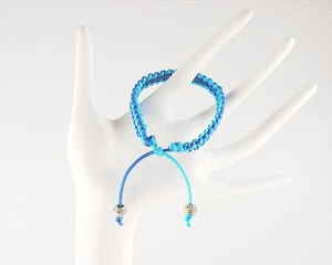 Brazalete estilo surf satinado cola de rata cuerda hecho a mano arte macramé/macramé unisex - Imagen 1 de 6
