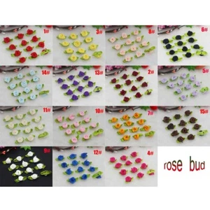 100/1000PCS Mini Satin Ribbon Flower For DIY Craft Wedding Card Dress Decor - Picture 1 of 28