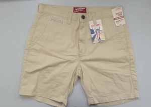 NWT Arizona Jean Co Mens Chino Khaki Flex Shorts - 33" Waist, 7.5" Inseam - Picture 1 of 7