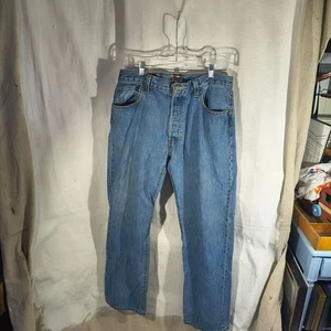 Levi's Classic Men's 501 Size 35 X 32 Button Fly Blue Straight Leg Jeans - Picture 1 of 9