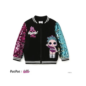 L.O.L. Surprise! Girls Sequins Graphic Lightweight Zip-Up Varsity Sweatshirt 4T - Picture 1 of 3