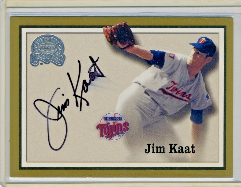 Jim Kaat HOF 2000 Fleer Greats Of The Game GOTG Certified On Card Autograph Auto - Image 1 of 1