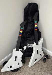 (2) Guitar Hero Xplorer Xbox 360 Guitar Wired Controller with Guitar Travel Case - Picture 1 of 7