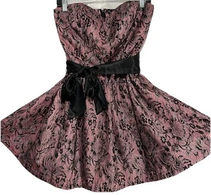 Ruby Rox Dress 9 Pink Black Lace Vintage Y2K Trashy Fairy Babydoll Scene Mcbling - Picture 1 of 12