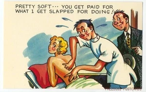 MASSEUR MASSAGE or CHIROPRACTOR Comic Postcard ca1950 - Picture 1 of 1
