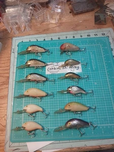 Vintage Rebel And Norman Crankbaits Used With New Hooks Tackle Box Find 12 Total - Picture 1 of 11