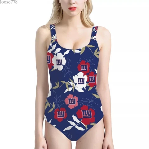 New York Giants Women One Piece Swimsuit Bikini Beach Swimwears Bathing Set Gift Cover