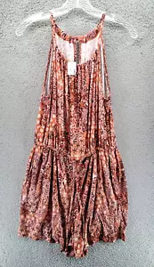 Maurices Romper Dress Womens Medium Pink Paisley Semi-Sheer Sundress 24/7 NWT - Picture 1 of 14