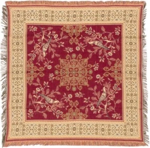 NEW 60" "PEKIN" BELGIAN TAPESTRY TABLE CHAIR THROW BED SPREAD 00753/70 RED - Picture 1 of 7