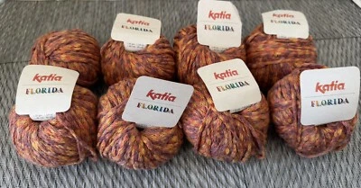 Katia FLORIDA Yarn Color#704-Orange Yellow & Purple 50g/52yds Lot of 8 - Image 1 of 4