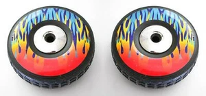 Pair (2) Kids Trike / Tricycle Remote Buggy Wheels (190mm X 65mm) - Flame - Picture 1 of 4