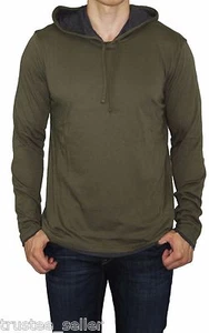 NWT VINCE Men's Green 100% Pima  Hoodie Pullover Long Sleeve Shirt Top Sweater - Picture 1 of 4