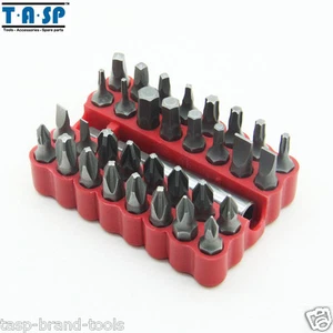 32PC CRV Mini Screwdriver Bits Set with Torx Pozi Phillips Slotted Square Heads - Picture 1 of 3