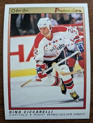 DINO CICCARELLI, 1990-91 O-PEE-CHEE OPC PREMIER #14, CAPITALES Foto 1 de 2