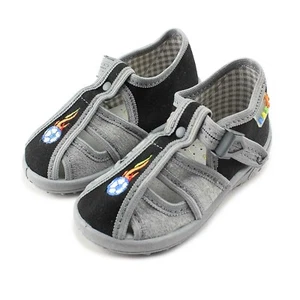 Sandali/pantofole/scarpe Nazo da ragazzo in tela punta chiusa con solette interne in pelle - Foto 1 di 7