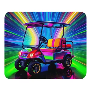 Vibrant Neon Golf Cart Mouse Pad - Afbeelding 1 van 1