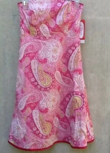 ABITO senza spalline PAISLEY ROSSO ROSA INDIZI COLLEZIONE nuovo con etichette taglia 8 - Foto 1 di 6