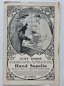 1905 just insist Sapolio Hand soap vintage General store original ad - Picture 1 of 1