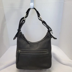 Bolso de Mano Vintage Dooney & Bourke Cuero Guijarro Negro PROJECT Etiqueta Colgante Original - Imagen 1 de 24
