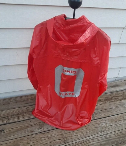 Ohio State University Buckeyes Rain Jacket Hood Windbreaker Zip Up Red Size XXL Cover