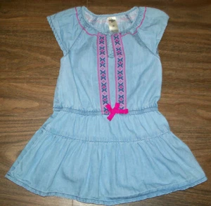 Vestido Oshkosh Niñas Talla 2T Azul con Cinta Rosa - Imagen 1 de 3