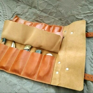 Leather pocket knife roll, Leather tool roll, Pocket knife bag, pocket knife - Picture 1 of 8