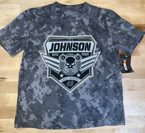 Youth Jimmie Johnson #48 NASCAR 2Spot Gray Digital Camo Kids Tee Sz MEDIUM Shirt - Picture 1 of 7