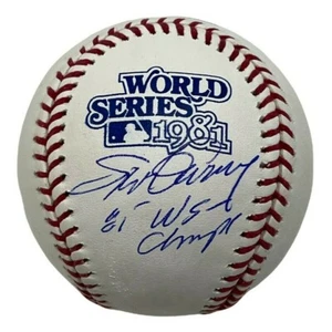 Steve Garvey Signed 1981 World Series Baseball w/ "81 WS Champs" BAS - Picture 1 of 4