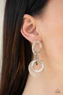 Paparazzi Earring-Havana Haute Spot- Brown Marble like Finish- Post Back - Image 1 of 2