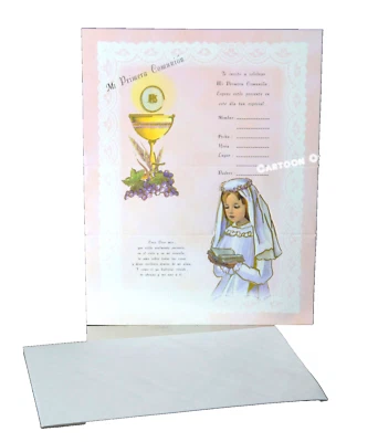 24 FIRST COMMUNION Girl INVITATIONS SPANISH PRIMERA COMUNION INVITACIONES NINA - Image 1 of 4